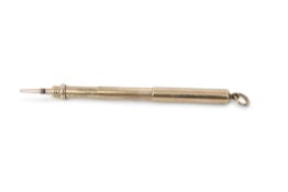 9ct gold Sampson Mordan propelling pencil, S Mordan & Co, London 1868, length (closed) 5.5cms (