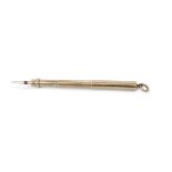 9ct gold Sampson Mordan propelling pencil, S Mordan & Co, London 1868, length (closed) 5.5cms (