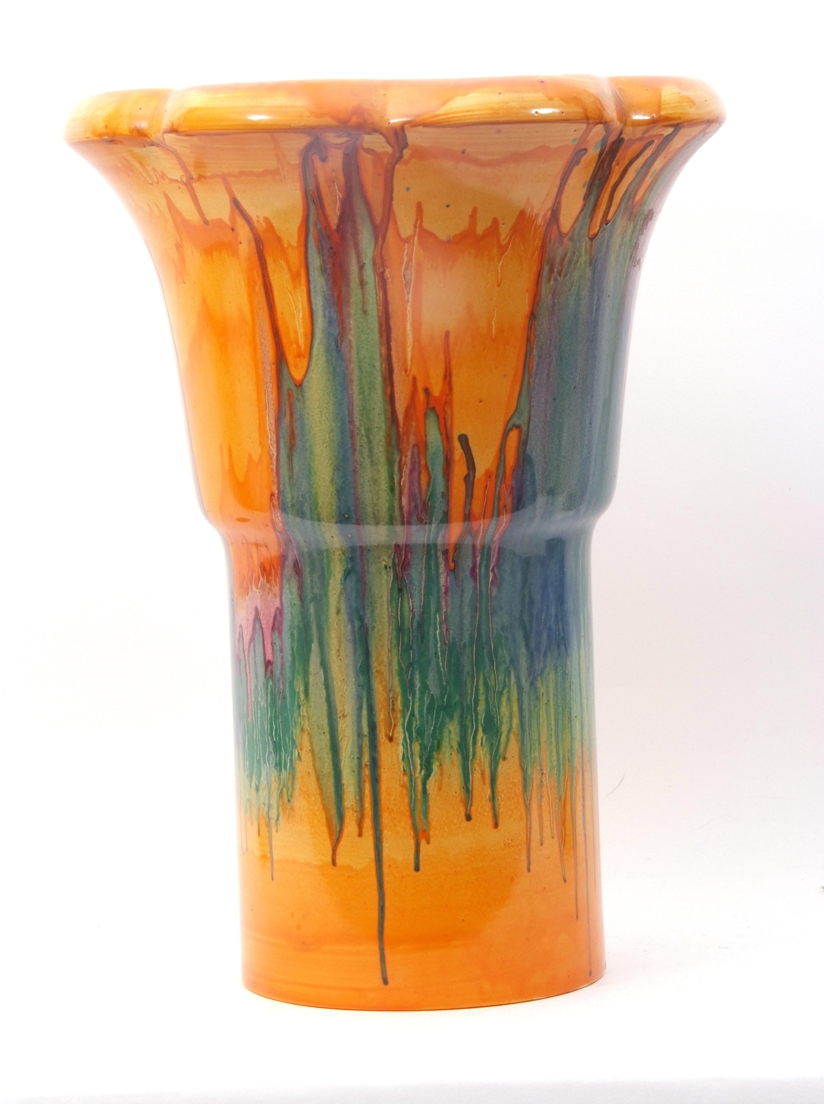 Clarice Cliff vase in the Delicia pattern, shape 374, 31cm high - Image 5 of 10