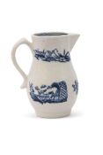 Lowestoft porcelain sparrowbeak printed in blue with the Dromedaries on a raft pattern, 10cm high