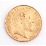 Edward VII gold sovereign dated 1907