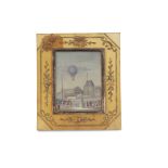 Composition framed gouache miniature (unsigned and not dated) depicting the ascent of the