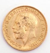 George V gold sovereign dated 1911