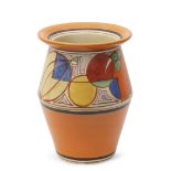 Clarice Cliff vase with the Melons pattern, Fantasque back stamp to base, 20cm high