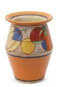 Clarice Cliff vase with the Melons pattern, Fantasque back stamp to base, 20cm high