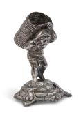 Late 19th/early 20th century Continental white metal match holder in the form of a bearded figure