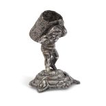 Late 19th/early 20th century Continental white metal match holder in the form of a bearded figure