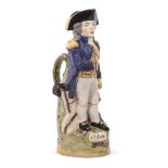 Early 20th century Staffordshire Toby jug of Lord Nelson, 29cm high
