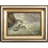 David James (1853-1904), Coastal scene, oil on canvas, signed lower right, 29 x 44cm