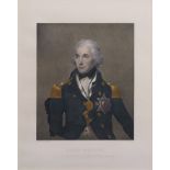 After L F Abbot, engraved by R Graves, "Lord Nelson", hand coloured engraving, published Nov 5th