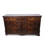 Georgian mahogany blanket box, lifting lid over four dummy drawers with four further drawers below