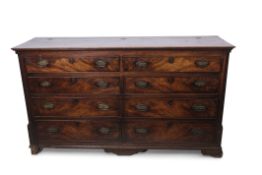 Georgian mahogany blanket box, lifting lid over four dummy drawers with four further drawers below