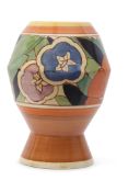 Clarice Cliff Fantasque vase, shape 365, with the Orange Gardenia, 21cm high