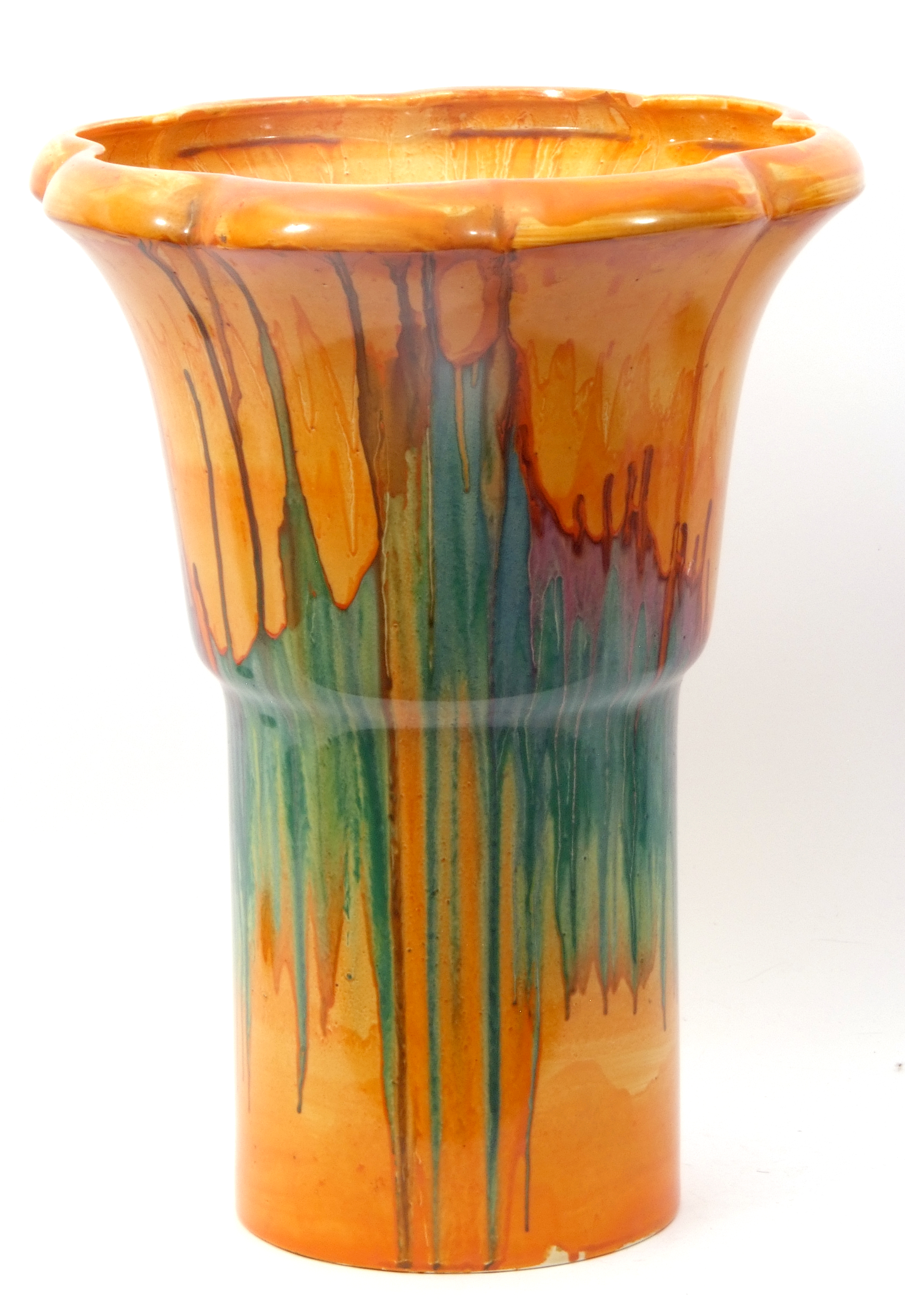 Clarice Cliff vase in the Delicia pattern, shape 374, 31cm high - Image 2 of 10