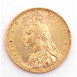 Victoria gold sovereign dated 1889