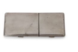 Engine turned cigarette case and compact, Cohen & Charles, London, 1936, length 14.7cms x 6.3cms