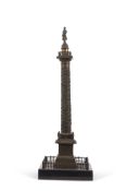 Grand Tour type bronzed Vendome column to commemorate Napoleon Bonaparte, 37cm high