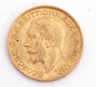 George V gold sovereign dated 1911