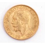 George V gold sovereign dated 1911