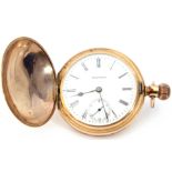 Last quarter of 19th/early 20th century Gents gold plated Waltham full hunter pocket watch with