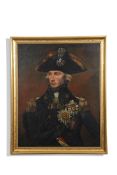 English School (20th century), Half-length portrait of Horatio, Viscount Lord Nelson, oil on canvas,