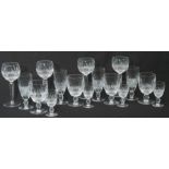 Set of Waterford Colleen pattern drinking glasses including goblets and sherry glasses (34)