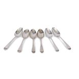 Set of six George III table spoons in Old English pattern, London, 1809 by Eley Fearn & Chawner (