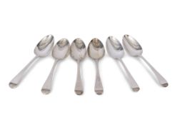 Set of six George III table spoons in Old English pattern, London, 1809 by Eley Fearn & Chawner (