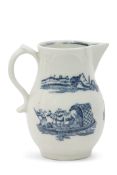 Large Lowestoft sparrowbeak jug decorated with the Dromedaries on a raft print, 10cm high