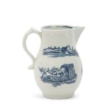 Large Lowestoft sparrowbeak jug decorated with the Dromedaries on a raft print, 10cm high