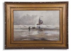 •AR Frank Henry Mason, RI, RBA (1876-1965), "Katwijk Aan zee (Netherlands)", watercolour, signed,