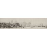 William Lionel Wyllie, RA, RI, RE (1851-1931), "Greenwich", black and white etching, inscribed "