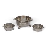 One large and two small Winchester Bushel Bowls, F J Ross, London, 1923/1927, largest diam 13cm,