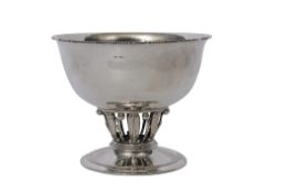 An important and early design piece of Georg Jensen silver, a silver Louvre centrepiece bowl,