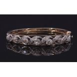 Diamond set hinged bracelet, featuring seven round graduated Victorian cut diamonds, 3.0ct approx,