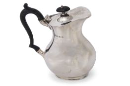 Silver baluster form coffee pot, William Hutton & Sons, Sheffield 1929, the pot with ebonised handle