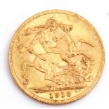 George V gold sovereign dated 1918
