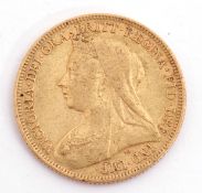 Victoria gold sovereign dated 1894