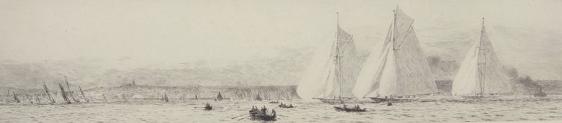 William Lionel Wyllie, RA, RI, RE (1851-1931), "Ryde Week - off Isle of Wight", black and white