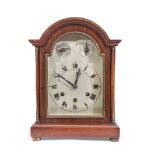 Early 20th century mahogany bracket clock, striking and chiming movement, circular Roman chapter