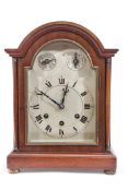 Early 20th century mahogany bracket clock, striking and chiming movement, circular Roman chapter