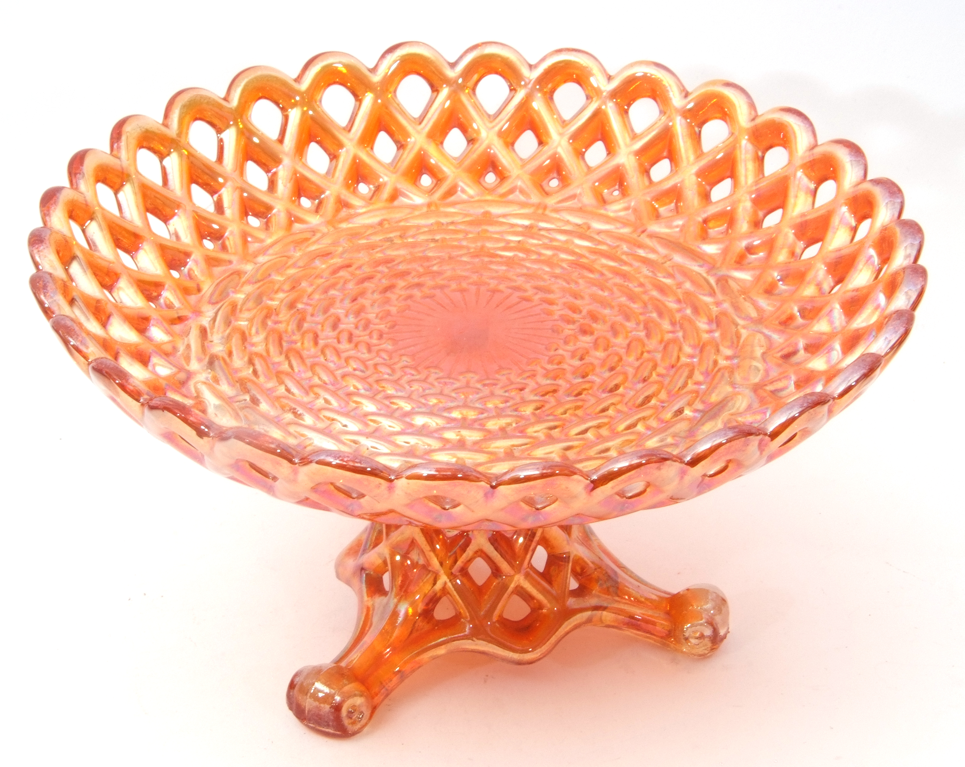 Brockwitz carnival glass lavender bowl with the four flowers variant pattern, a Fenton Autumn acorns - Image 3 of 8