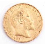 Edward VII gold sovereign dated 1909