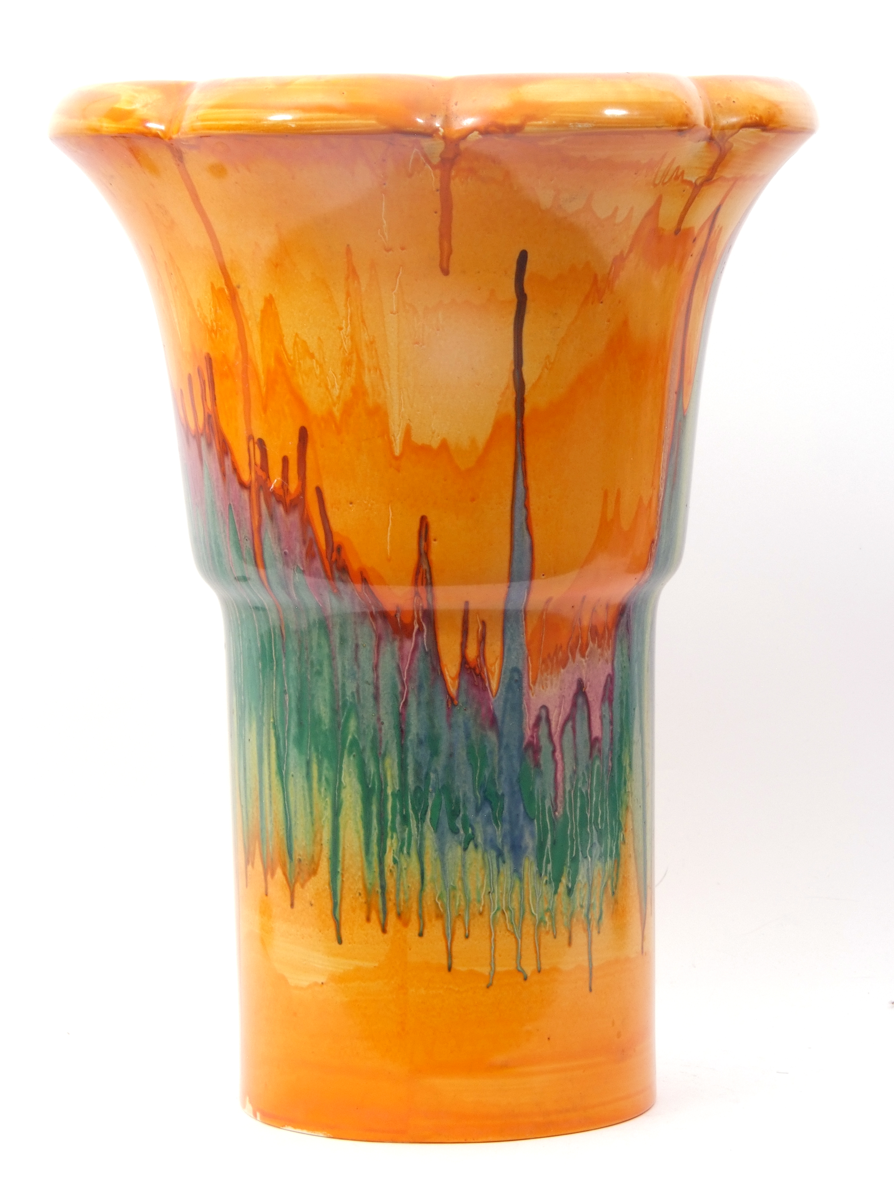 Clarice Cliff vase in the Delicia pattern, shape 374, 31cm high - Image 4 of 10