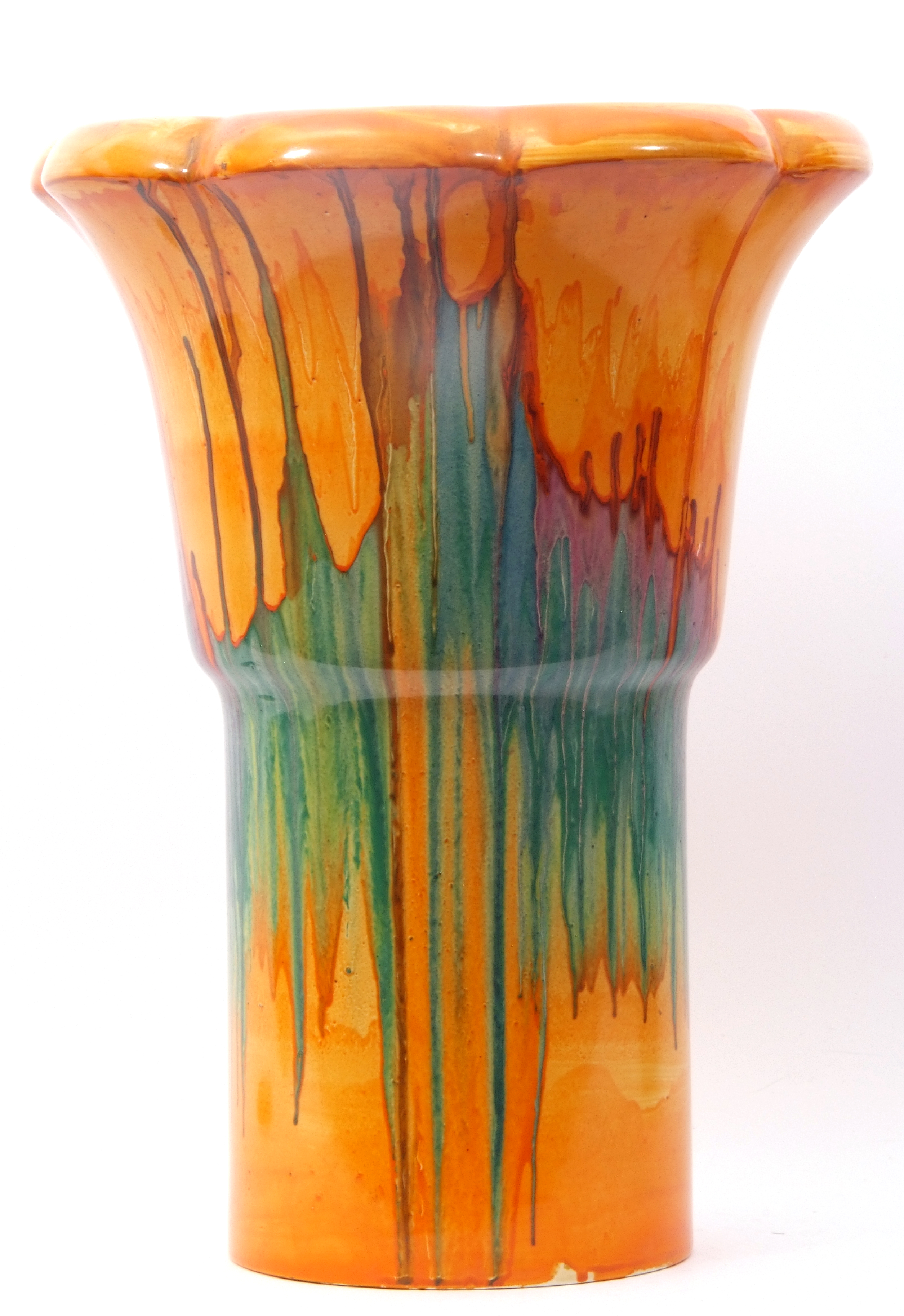 Clarice Cliff vase in the Delicia pattern, shape 374, 31cm high - Image 3 of 10