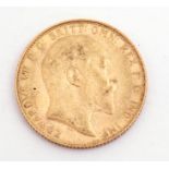 Edward VII gold sovereign dated 1908