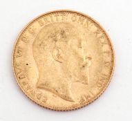 Edward VII gold sovereign dated 1908