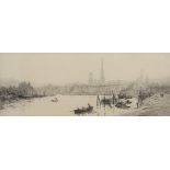 William Lionel Wyllie, RA, RI, RE (1851-1931), "Rouen", black and white etching, signed in pencil to