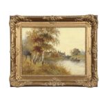 Sir Alfred East (1849-1913), River landscapes, pair of oils on canvas, both signed and dated 1896