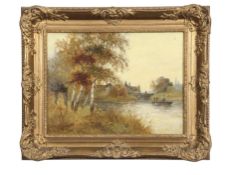 Sir Alfred East (1849-1913), River landscapes, pair of oils on canvas, both signed and dated 1896